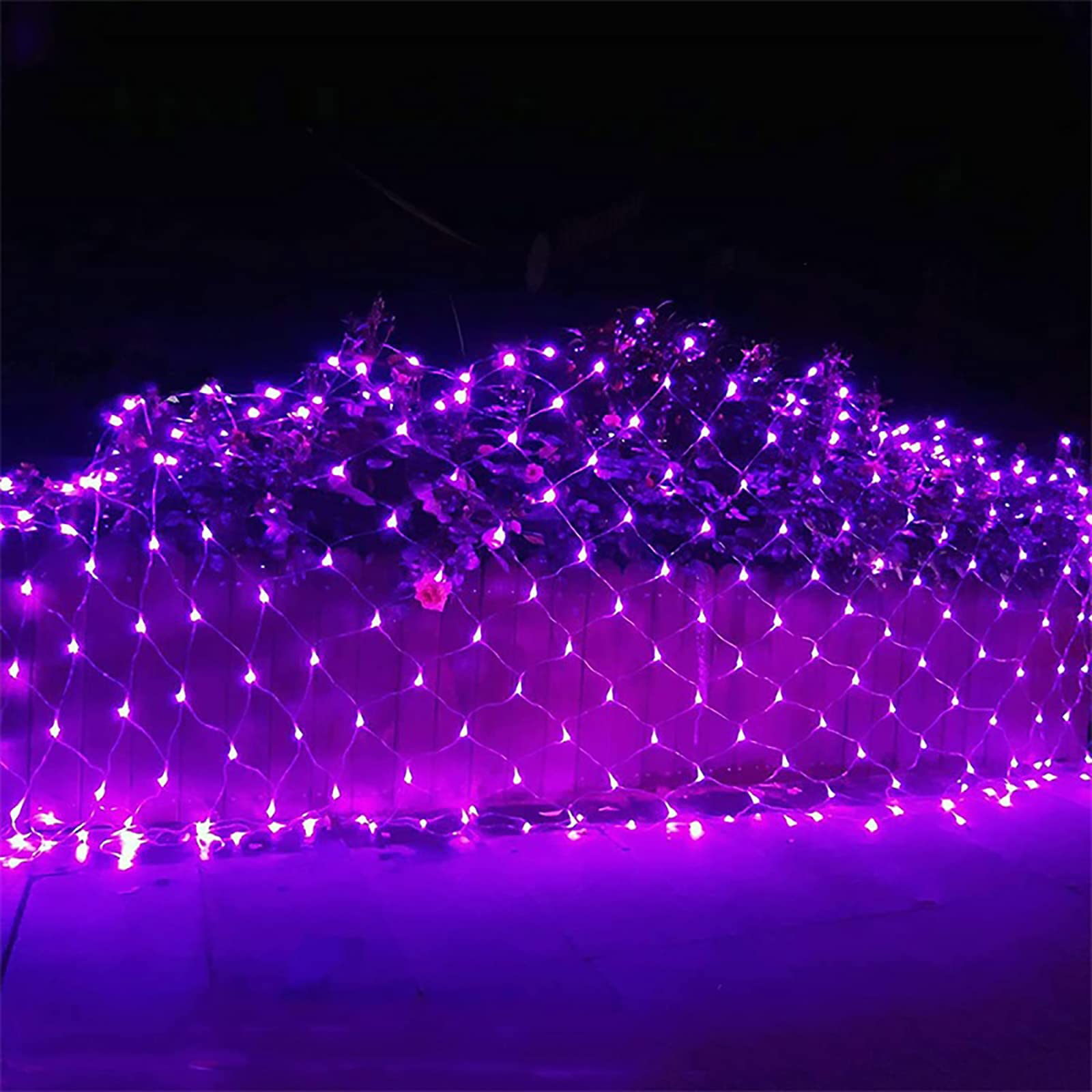 **Waterproof LED Fairy String Lights - 144 Purple LED Net Lights (2m x 2m) with 8 Lighting Modes for Weddings, Christmas, Patio & Outdoor Decor**    **Perfect for:** Wedding backdrops, Christmas tree wraps, garden bushes, patio parties, window displays, and festive New Year decorations.