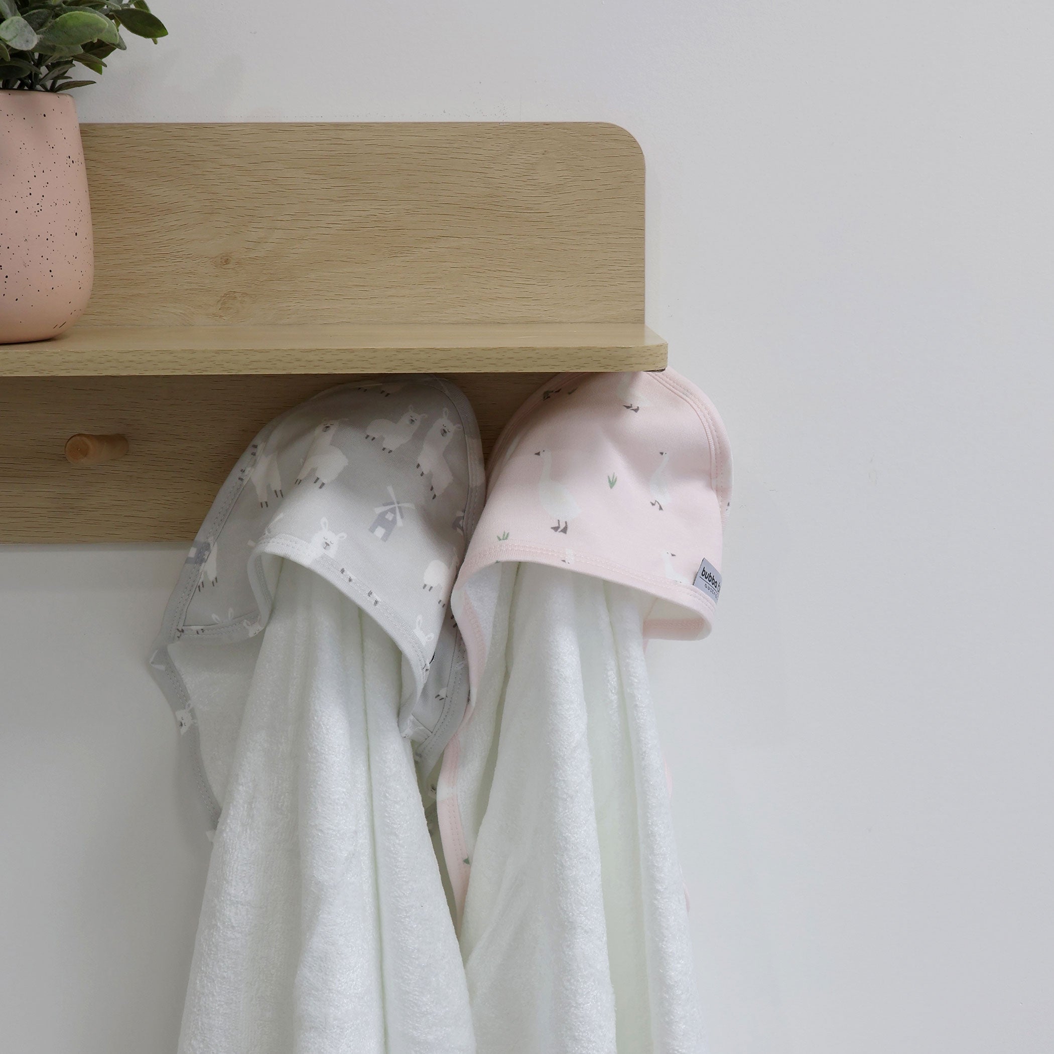 Premium 2-Pack Hooded Baby Towel Set - Soft Blush & Grey for Newborns, Infants & Toddlers | Perfect for Bath Time, Swimming, Beach Trips & Nursery Essentials