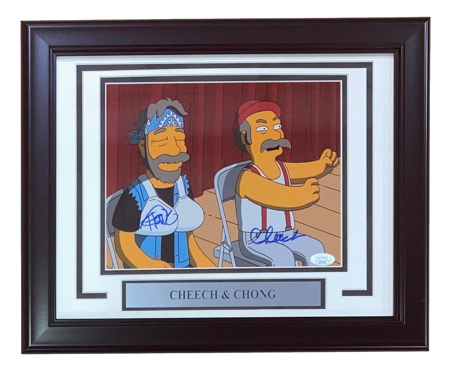 Authentic Cheech & Chong Signed Framed 8x10 The Simpsons Photo with JSA COA - Collectible Memorabilia for Fans, Home Decor & Man Cave Display