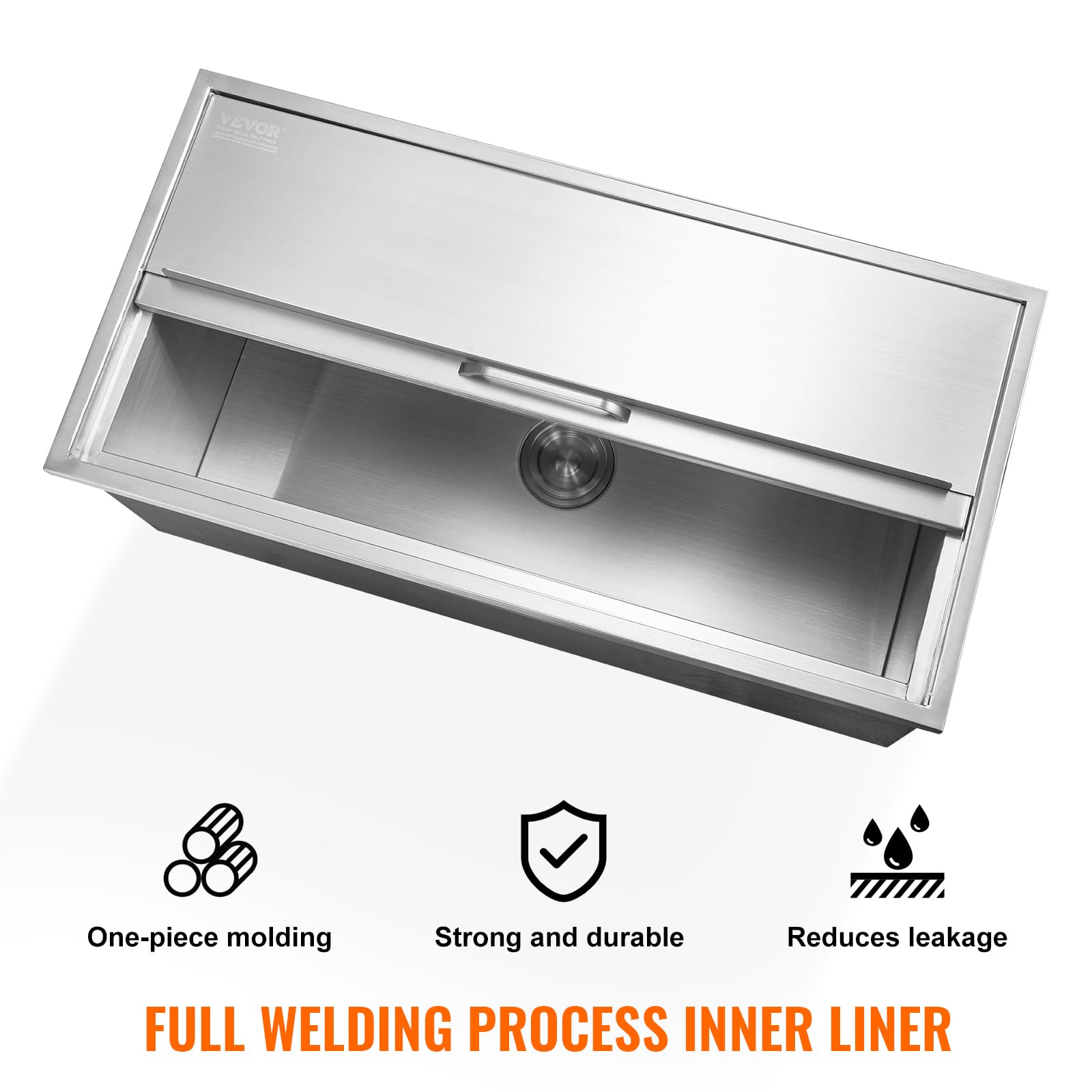 VEVOR 40.9 qt Stainless Steel Drop-In Ice Chest Cooler - 36