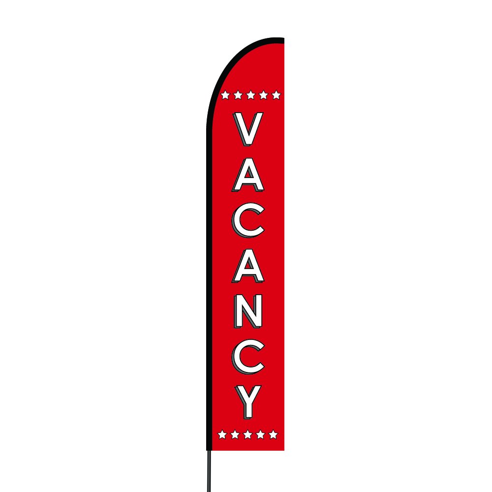 15ft Outdoor Printed Promotional Feather Flag Banner with Pole Kit & Spike - Business Advertising, Vacancy Sign - Perfect for Grand Openings, Car Dealerships, Real Estate & Events