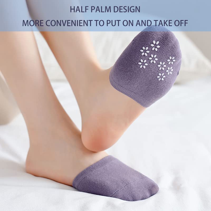 6 Pairs Invisible Toe Socks for Women - Non-Slip Half Socks for Shoes & Sandals
