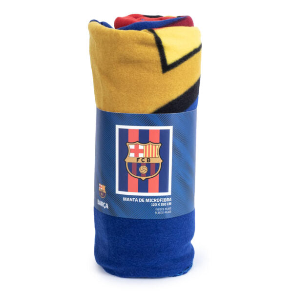 Barcelona FC Logo Fleece Blanket - Soft & Cozy Throw for Fans - Perfect for Game Nights, Gifts & Home Decor
