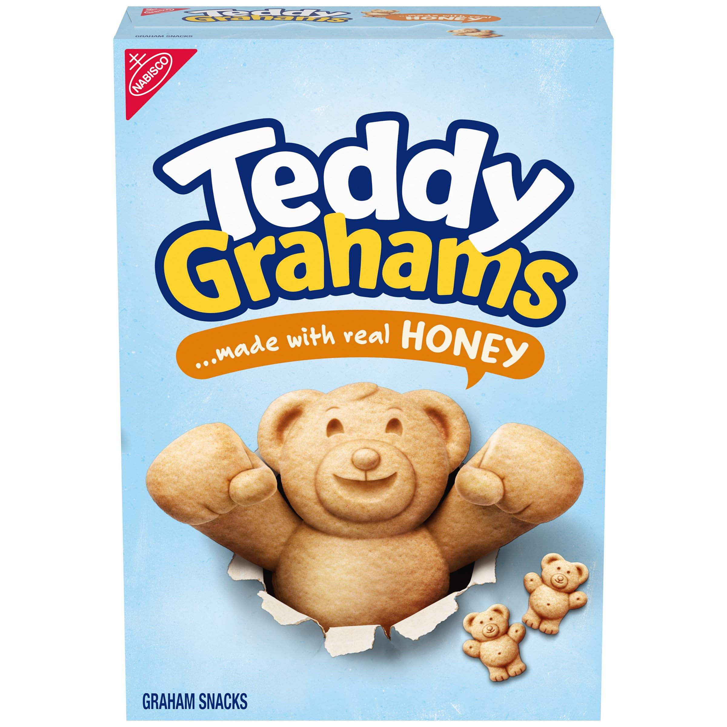 TEDDY GRAHAMS Honey Graham Snacks for Kids - 10 oz Pack - Healthy & Crunchy Baked Treats - Perfect for School Lunches, After-School Snacks & Family Road Trips
