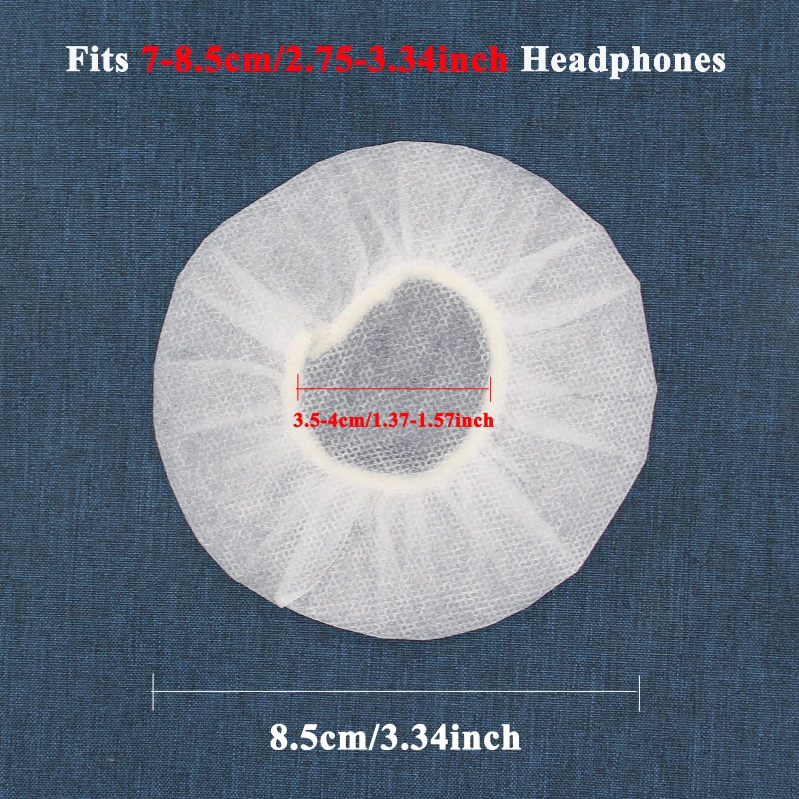 Yizhet 100-Pack Disposable Headphone Covers - Stretchable Non-Woven Fabric Earpad Protectors (7-8.5cm/2.75