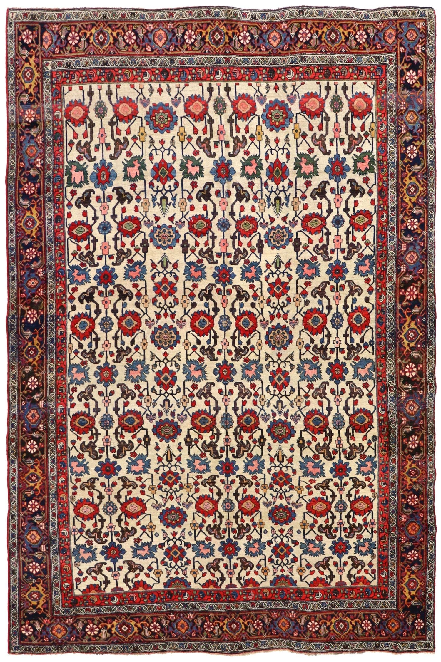Vintage Antique Bijar Handwoven Persian Tribal Rug - Traditional Oriental Carpet JF8667 for Living Room, Bedroom & Home Decor