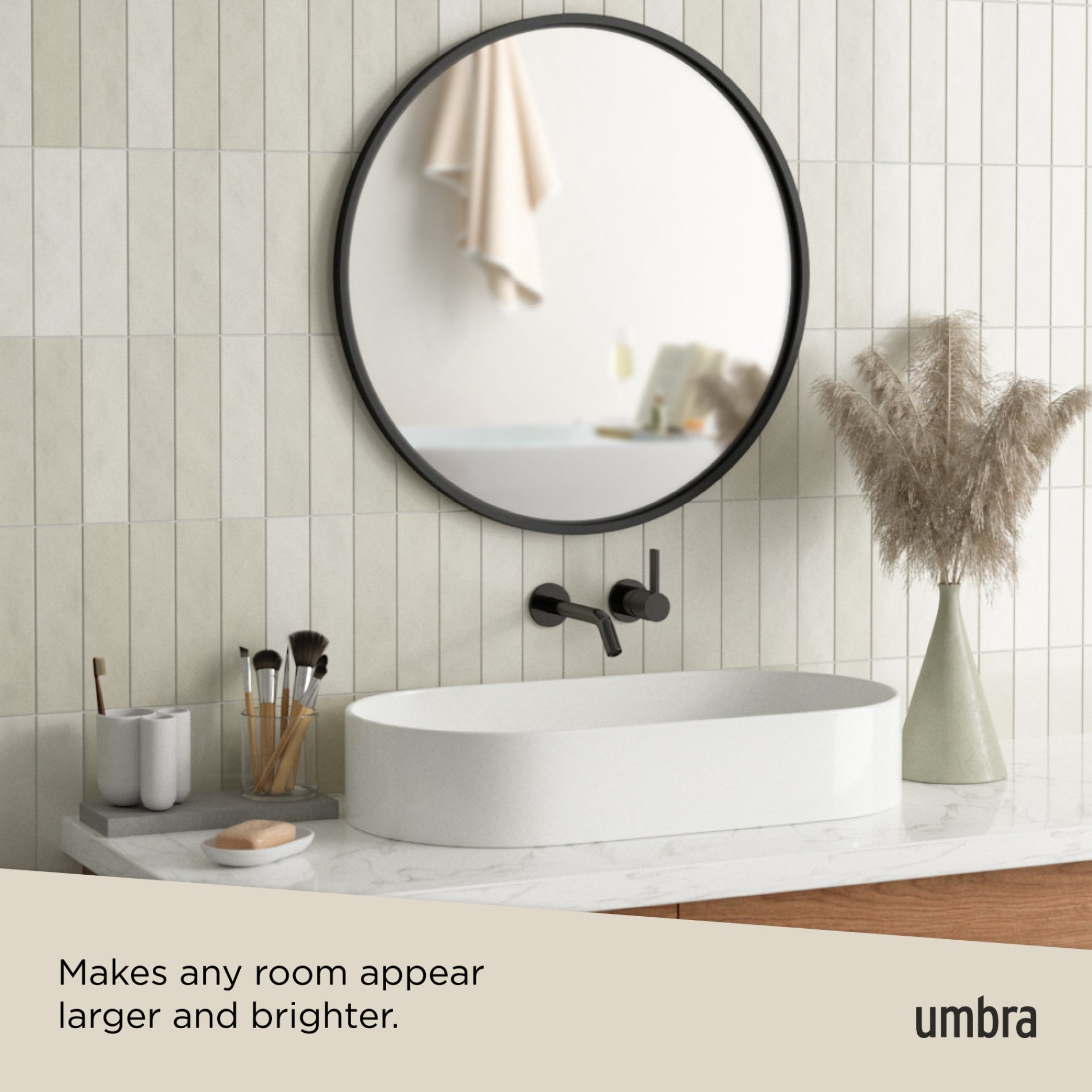 Stylish Round Wall Mirror for Home Decor - Perfect for Living Room, Bedroom & Bathroom | Durable & Shatterproof Design