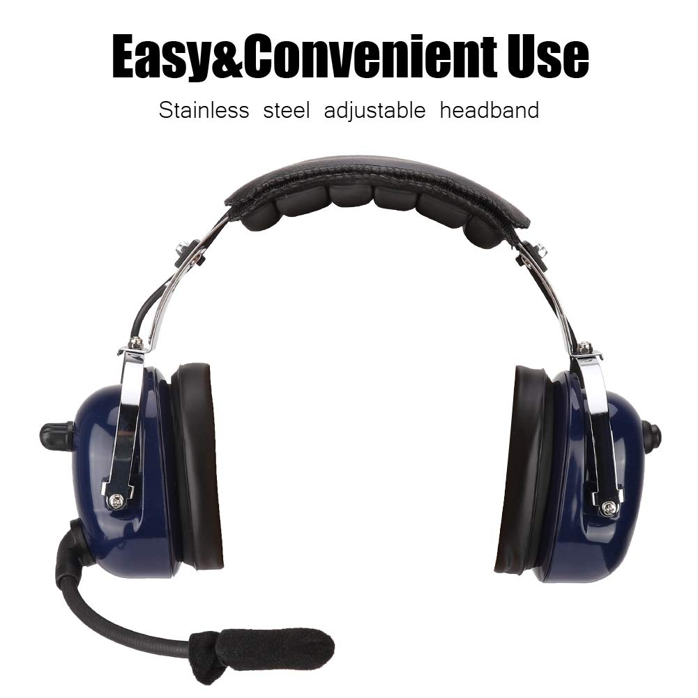 EBTOOLS Aviation Headset with Noise Reduction - Dual Plug 3.5mm Headphones with MP3 Input for Pilots, Gamers & Travelers (Ideal for Flight Training, Gaming & Long Flights)