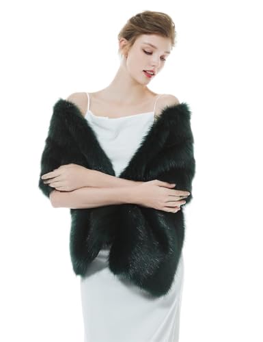 Long Faux Fur Moss Green
