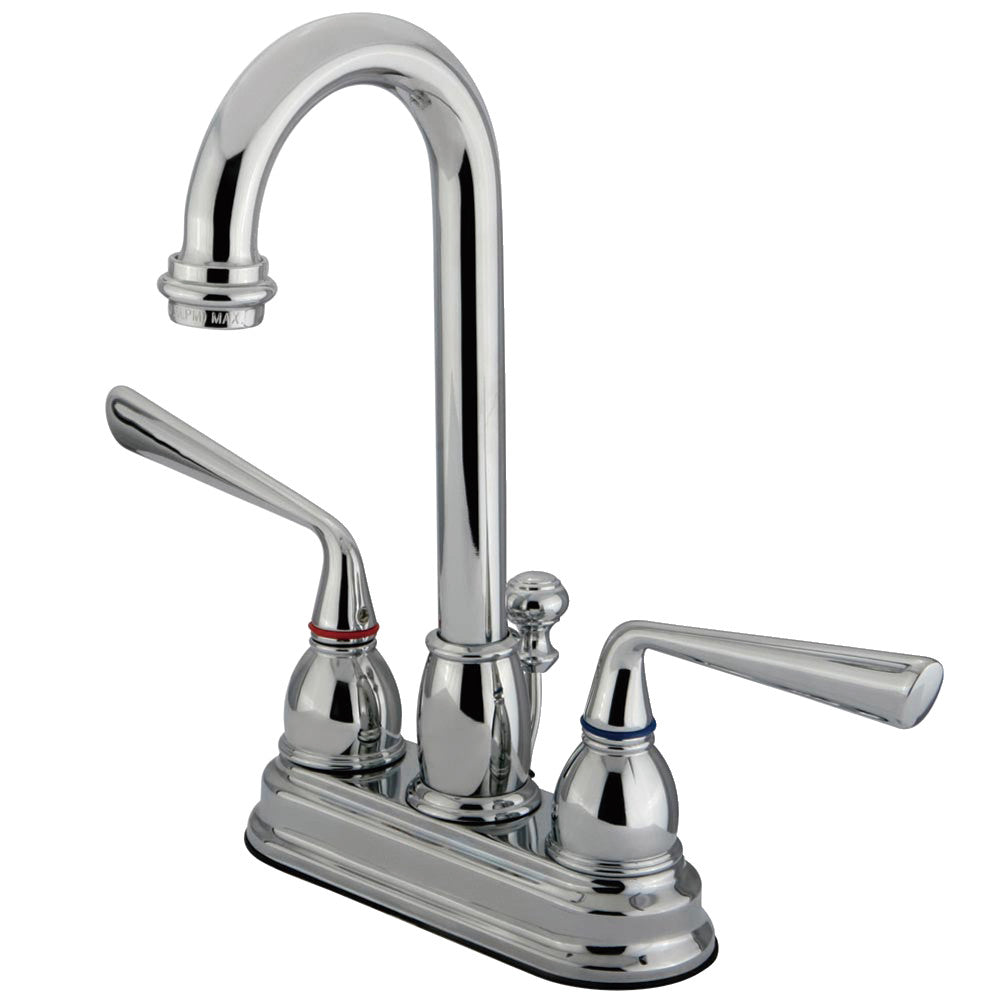 Kingston Brass KB3615ZL 4-Inch Centerset Bathroom Faucet - Chrome Finish, Single Handle, Water-Saving Design for Sink Vanity and Powder Room Installation