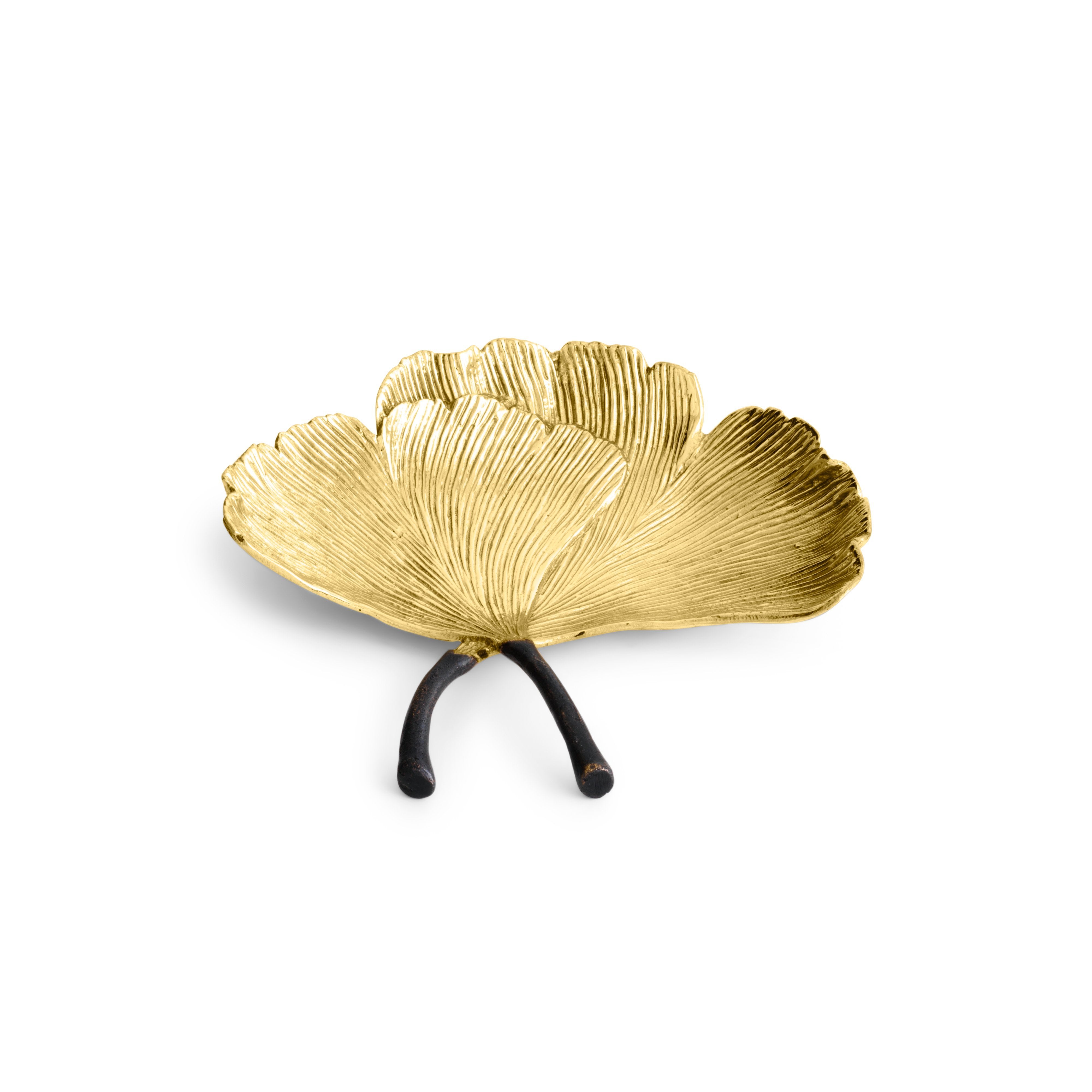 Premium Golden Ginkgo Leaf Catch All Tray - Elegant Entryway Organizer for Keys, Jewelry & Essentials | Perfect for Home, Office & Gift Giving