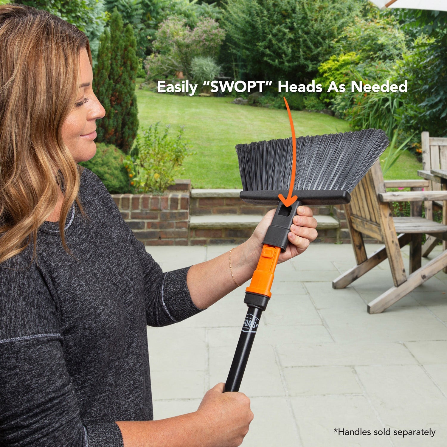 11 Inch Multi-Surface Angle Broom Head - Heavy Duty Cleaning Tool for Hardwood Floors, Tile, Laminate & Outdoor Areas - Perfect for Home, Garage & Patio Use