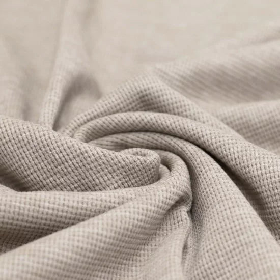 Premium Cotton Waffle Knit Blanket - Soft Beige Melange Throw for Cozy Home, Bedroom & Sofa - Perfect for Relaxing, Lounging and Gift Giving