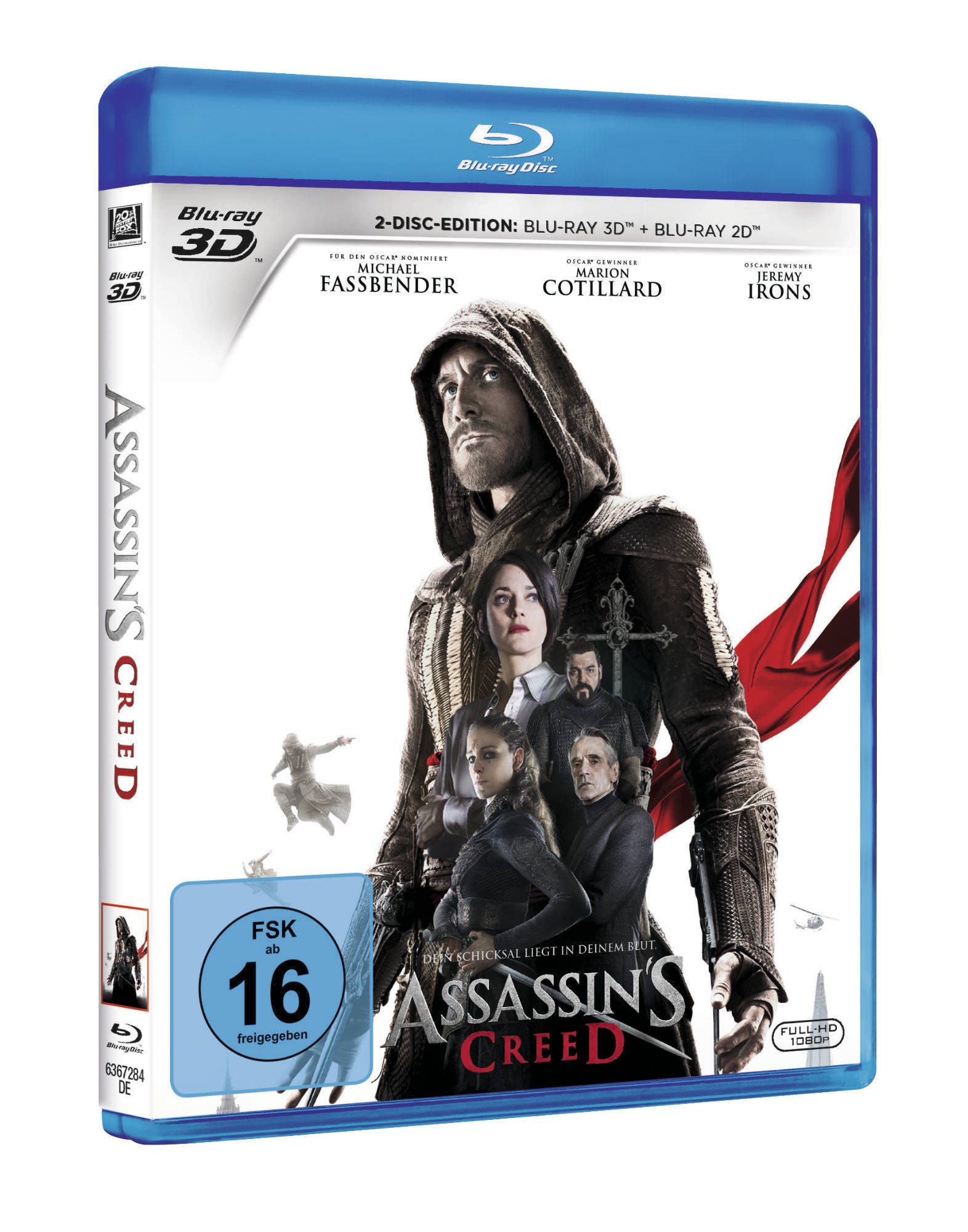 Assassin's Creed (2016) Blu-Ray 3D & 2D Edition - Region B Import from Germany | Action Adventure Movie for Home Theater & Gaming Fans