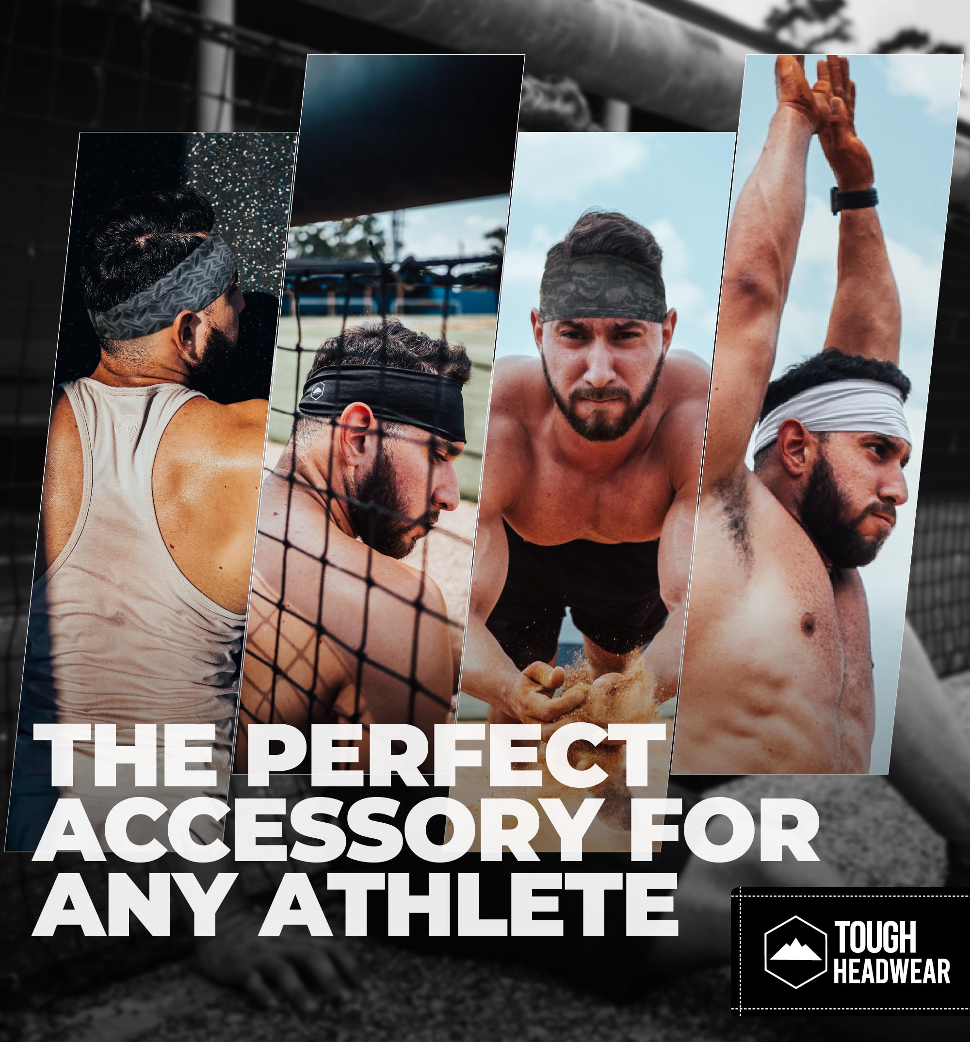 Men's Sports Headband - Performance Stretch Moisture Wicking Sweatbands for Running, Basketball, Gym, Yoga & Workouts - Breathable Athletic Hair Band for Men - Ideal for Exercise, Cycling, Football & Tennis Activities