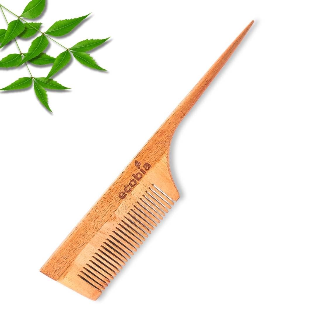 Eco-Friendly Handmade Neem Wood Tail Comb for Women - Natural Hair Styling Tool for Detangling & Styling - Perfect for Home, Salon & Travel Use