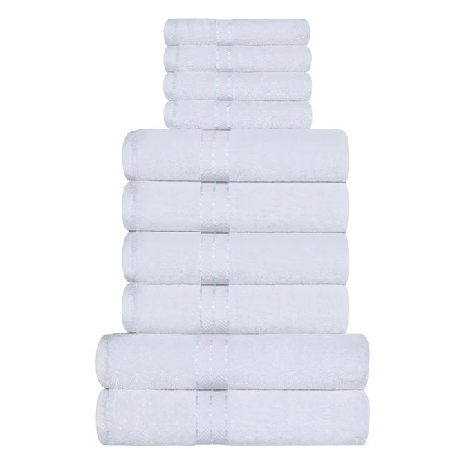 Premium Turkish Cotton Ultra Plush 10-Piece Bath Towel Set - Super Absorbent & Soft for Spa, Beach & Luxury Bathroom Use