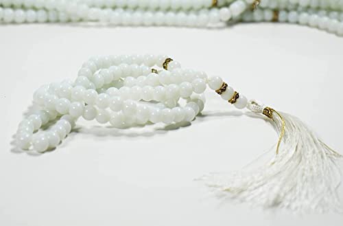 RK Basics 100 Antique White Handcrafted Islamic Prayer Beads Tasbeeh - Premium Muslim Prayer Rosary for Daily Salah & Dhikr - Perfect for Meditation, Stress Relief & Spiritual Connection