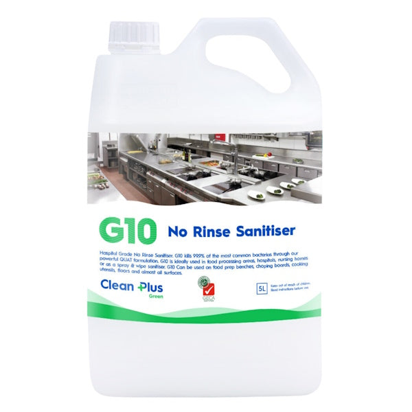 Clean Plus G10 No Rinse Sanitizer Spray - Food Safe Disinfectant for Kitchen, Baby Items & Medical Equipment | Kills 99.9% Germs Without Washing | Ideal for Home, Office & Travel Use