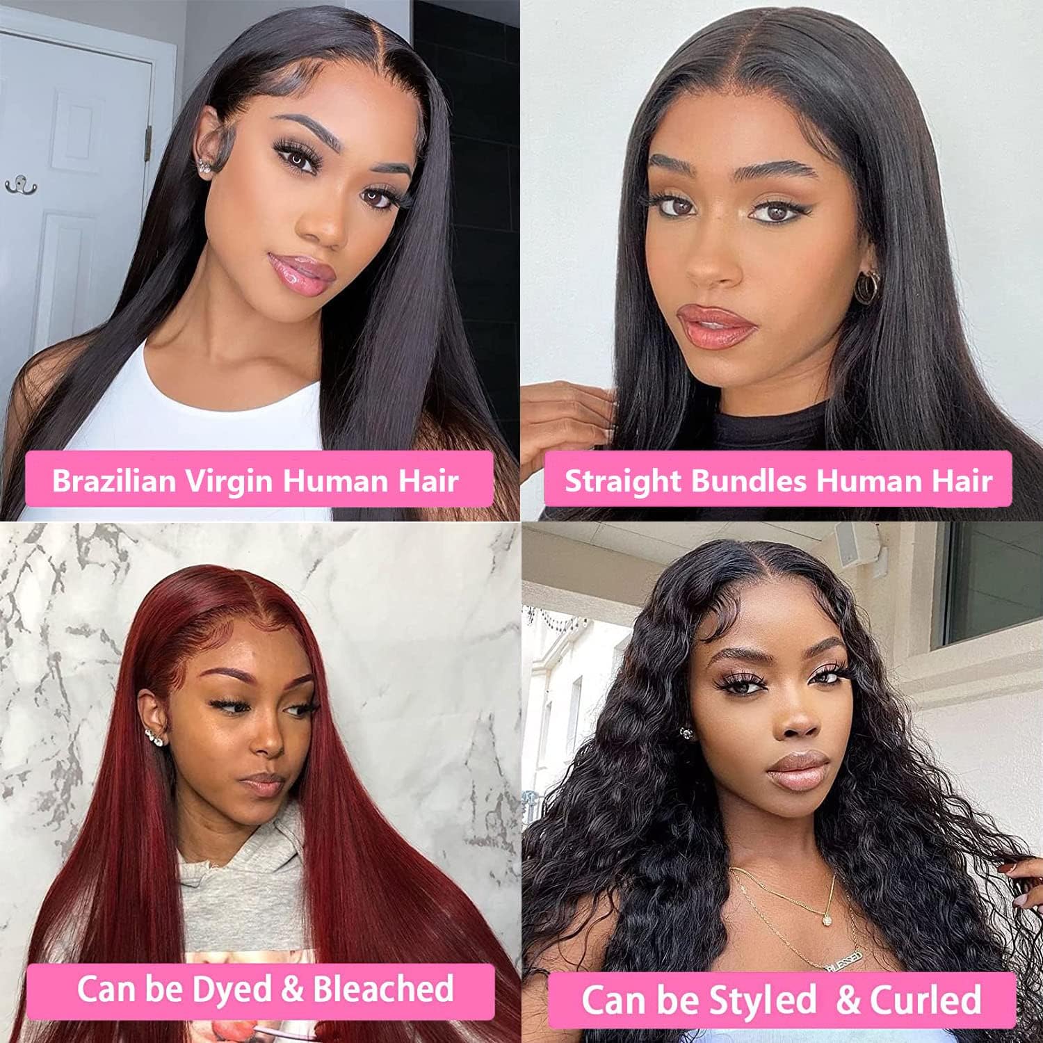 Rebasar 100% Unprocessed Brazilian Virgin Human Hair Extensions - 3 Bundles 26