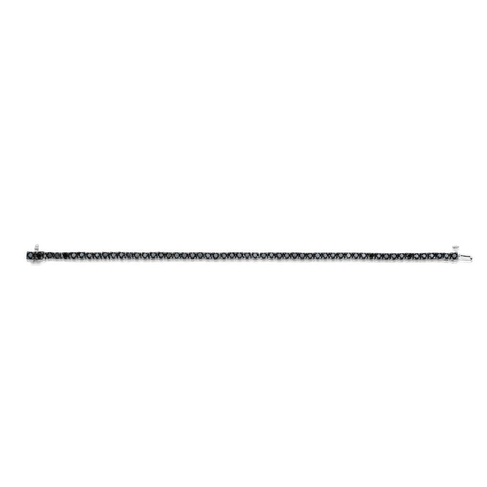 3.30 Carat Black Diamond Tennis Bracelet in Sterling Silver - 18cm Adjustable Luxury Jewelry for Women, Perfect for Weddings, Parties & Special Occasions