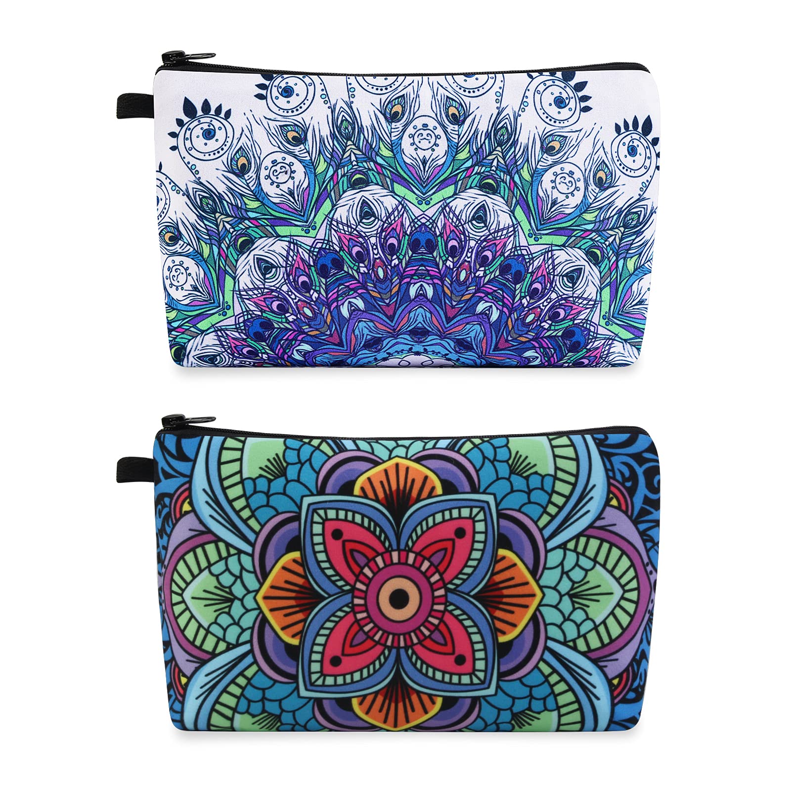 MAGEFY Small Makeup Bag for Women - Cute Cosmetic Pouch Travel Organizer (2 Pack, Blue) | Perfect for Travel, Gym & Daily Essentials Storage