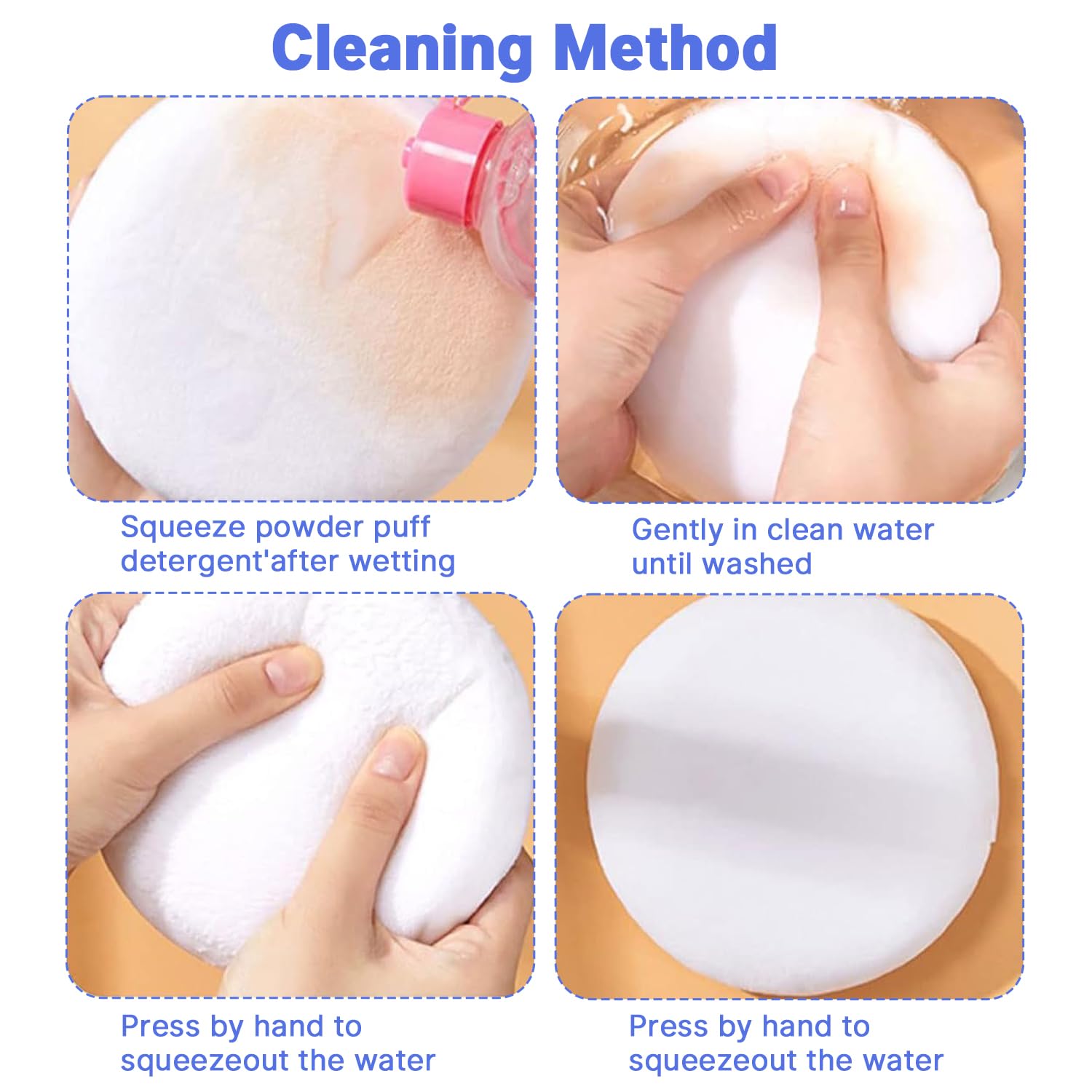 2 Pack Large Powder Puffs (3.14 Inch) - Soft Makeup Sponge for Face & Body Loose Powder Application - Perfect for Setting Powder, Baking & Touch-Ups (White)