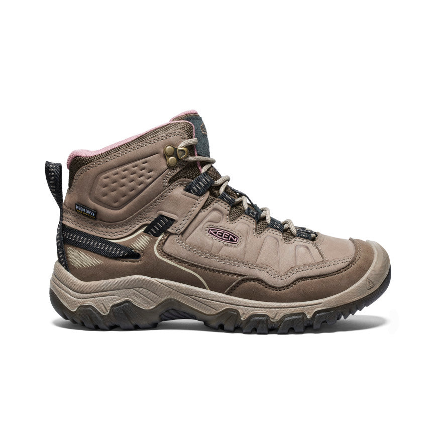 Women's KEEN Targhee IV Wide Waterproof Hiking Boots - Brindle/Nostalgia Rose | Lightweight & Durable for Outdoor Adventures, Trail Hiking & Backpacking