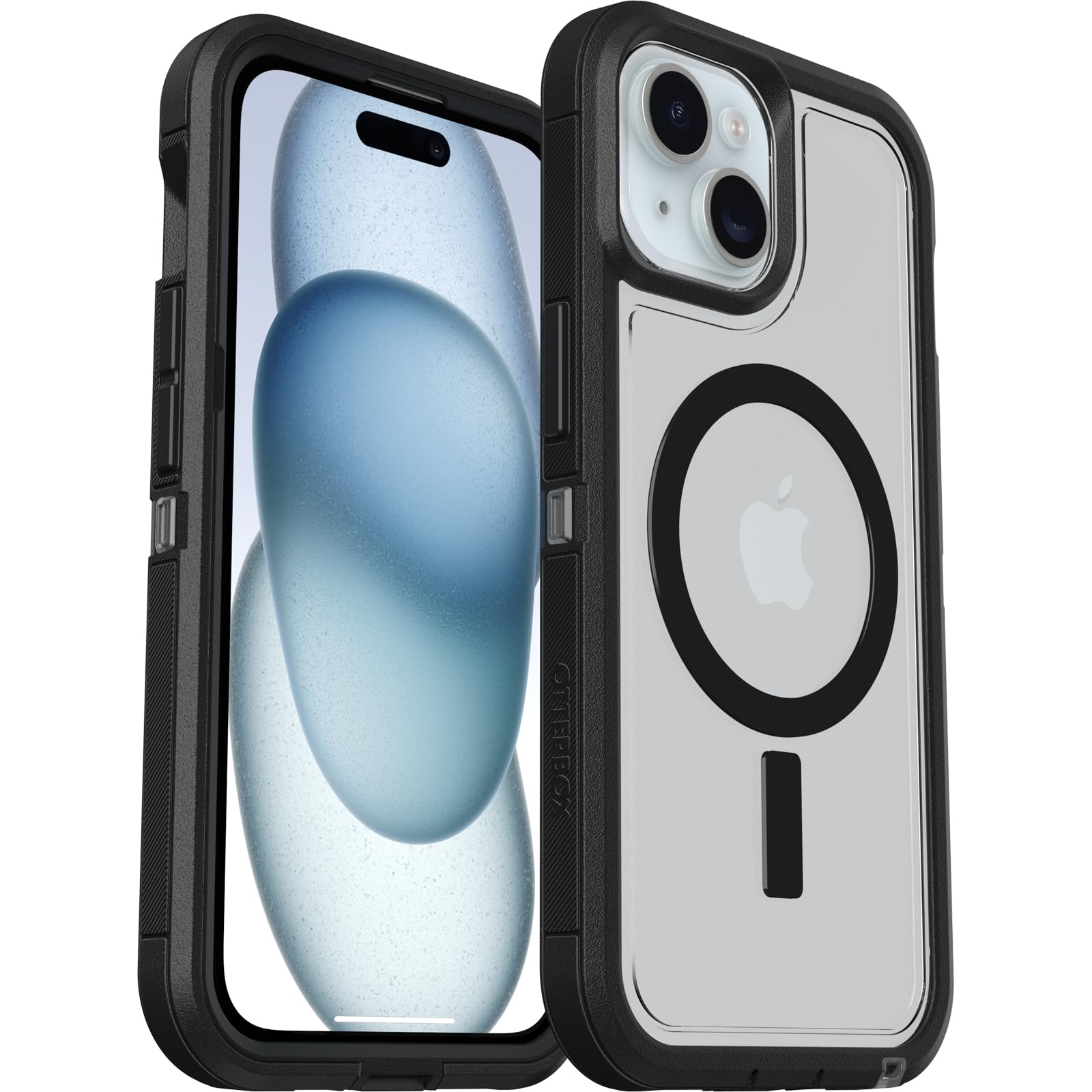 OtterBox iPhone 16e 15 14 13 Defender Series XT Clear Case - Dark Side (Black/Clear) | Rugged Protective Cover with MagSafe Compatibility & Lanyard Attachment | Perfect for Outdoor Activities, Travel & Everyday Use