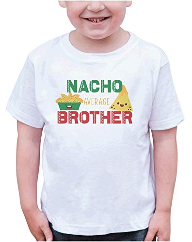 Nacho Average Brother Fiesta White T-Shirt for Boys | 7 ate 9 Apparel | Fun Sibling Matching Outfit for Family Events & Parties