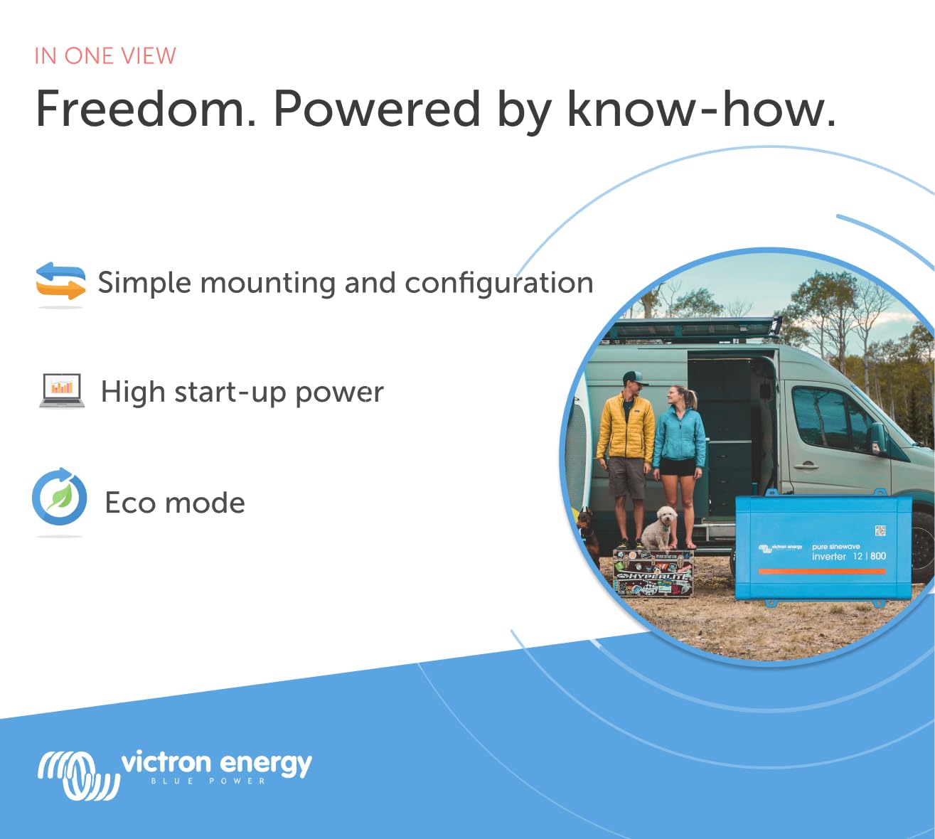 Victron Energy 800VA 12V to 120V Pure Sine Wave Power Inverter - Reliable AC Power for RVs, Boats, Off-Grid & Emergency Backup Use
