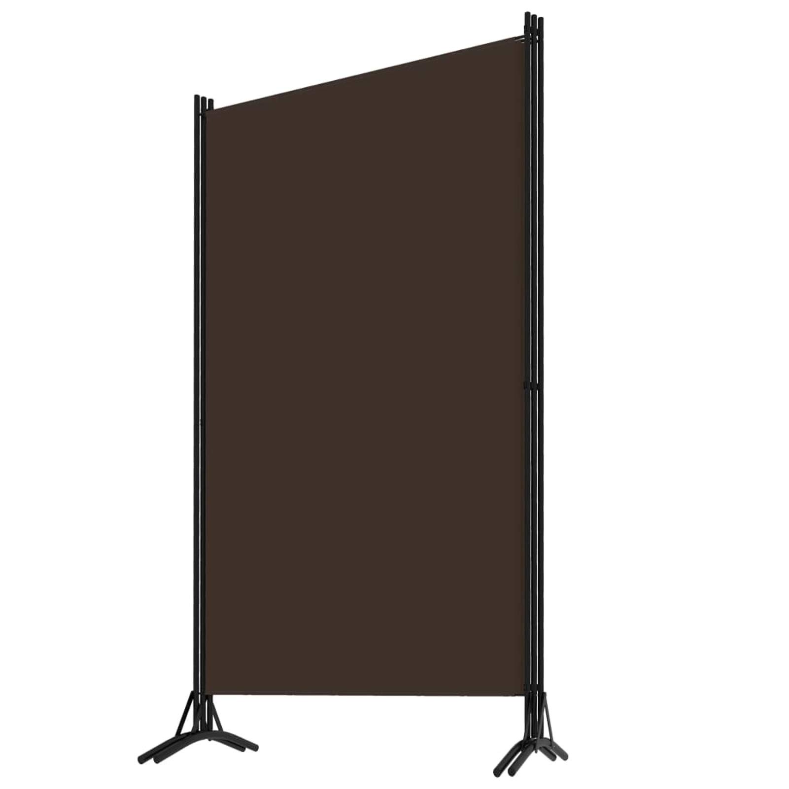 Tidyard 3-Panel Folding Room Divider - Freestanding Fabric Partition Screen with Sturdy Iron Frame, Brown - 102.4