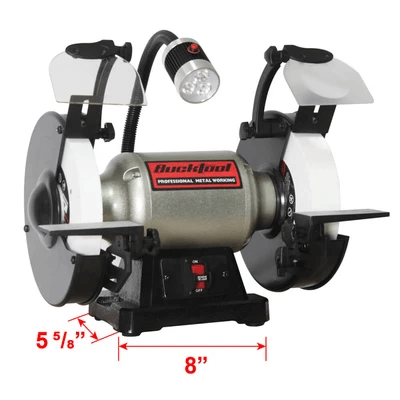 BUCKTOOL TDS 200C4HL 8-Inch Low Speed Bench Grinder with LED Light - Perfect for Metal Polishing, Sharpening Tools & DIY Projects in Home Workshops