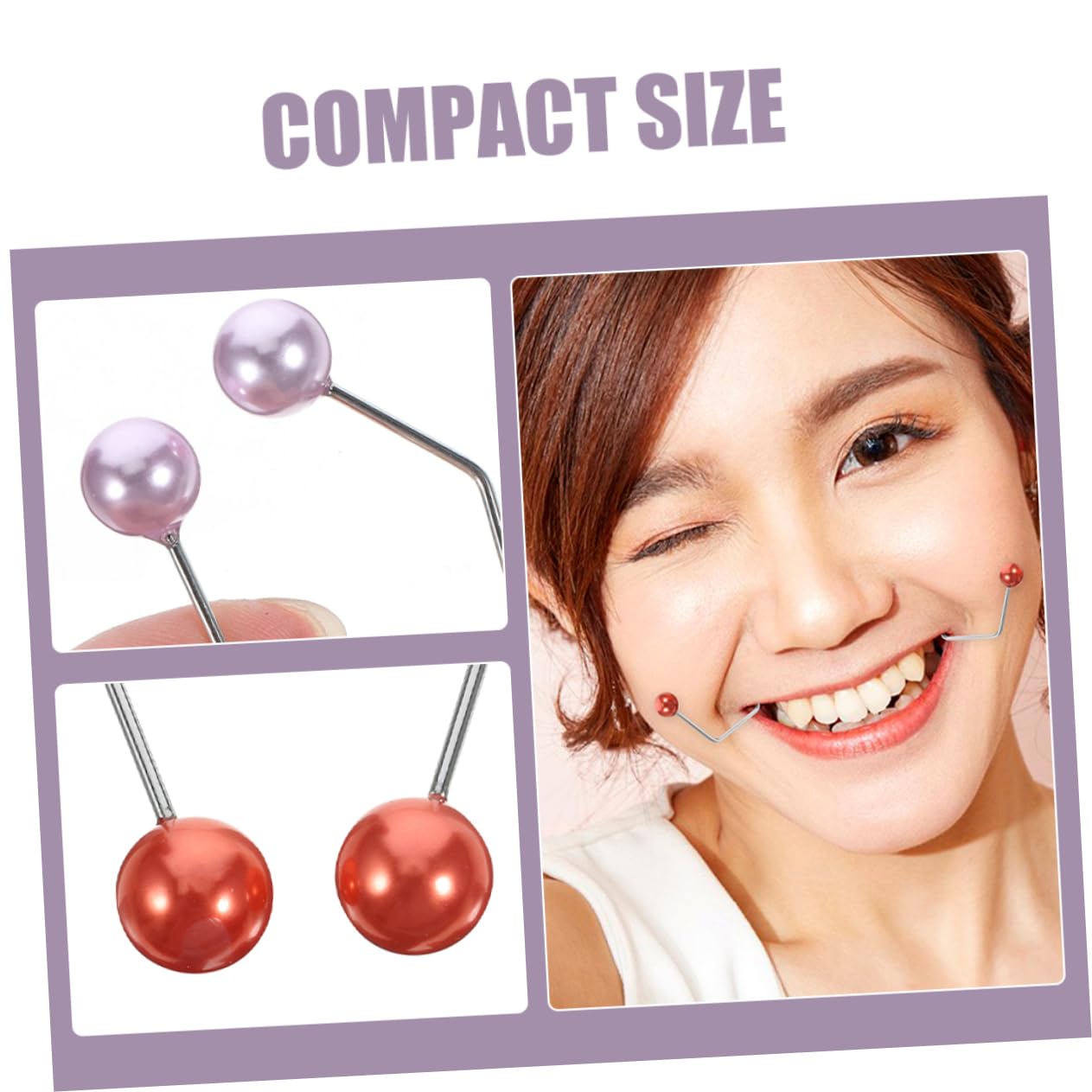 Face Dimple Maker Set – 2 Pairs Red Women's Dimple Trainer for Natural Cheek Dimples | Multi-functional Facial Beauty Tool for Smile Enhancement & Confidence Boost | Perfect for Self-Care, Cosplay & Makeup Practice