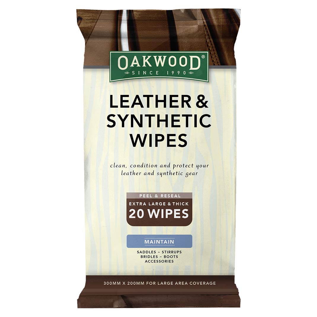 Premium OAKWOOD LEATHER WIPES for Car Seats, Furniture & Bags | Gentle Cleaning & Conditioning | Quick-Dry, Non-Greasy Formula | Protect & Restore Leather Surfaces | Ideal for Cars, Sofas, Purses & More