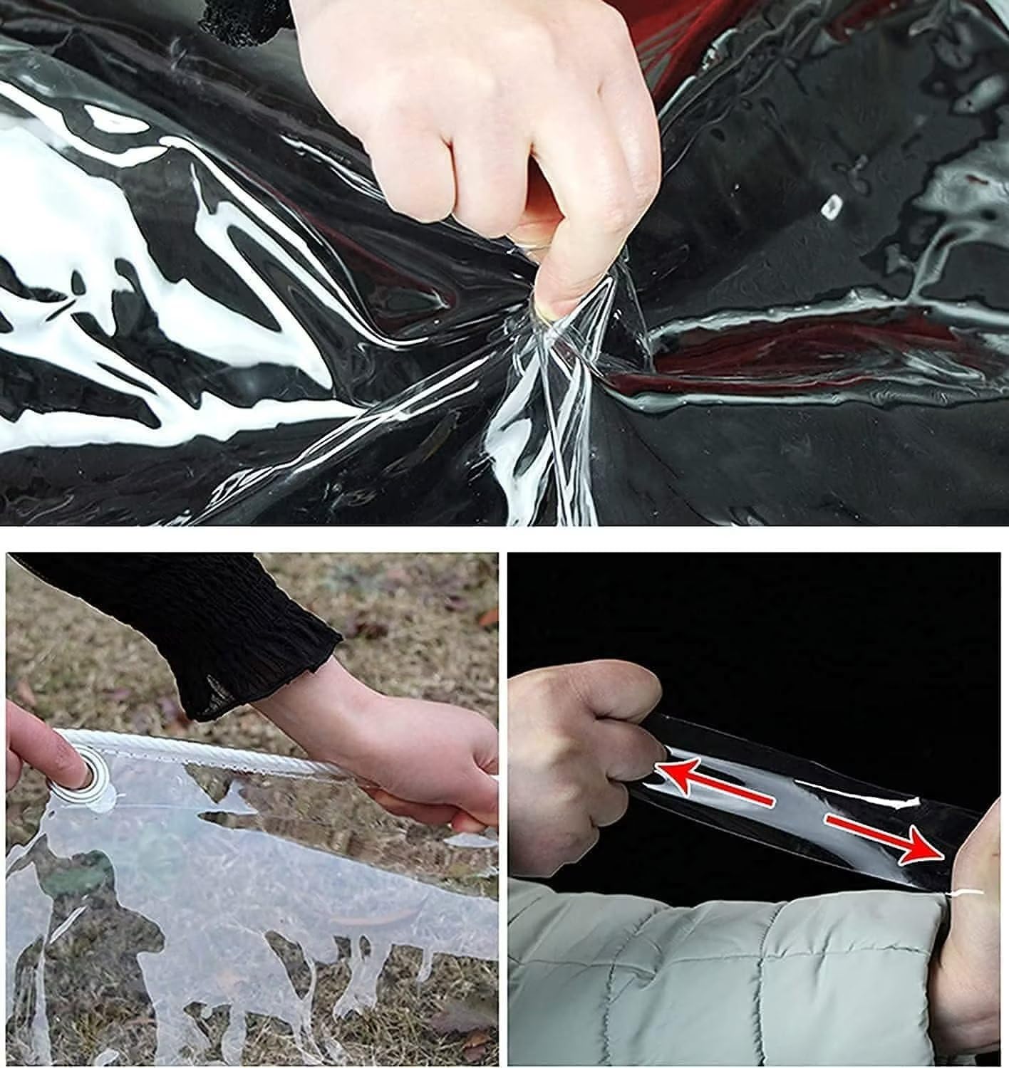 AHWEKR 10' x 12' Clear Heavy Duty Waterproof Tarp - Transparent Reinforced Vinyl with Grommets & Tear-Resistant Edges for Greenhouse, Outdoor Cover, Canopy, Nursery, Camping & Emergency Shelter