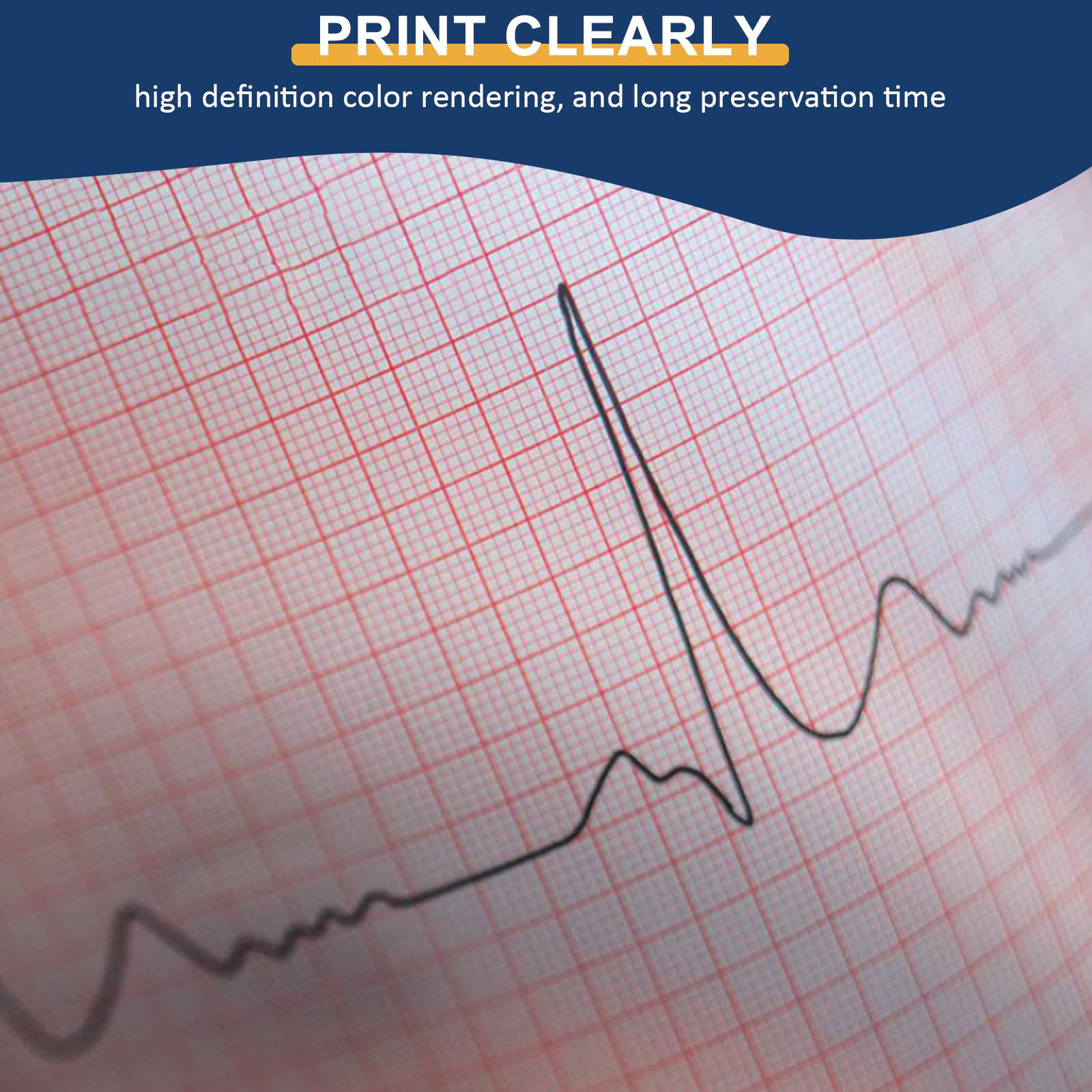 ECG Paper Roll - 10 Pack Thermal EKG Paper, 80mm x 20m ECG Recording Paper for ECG Machines - Perfect for Hospitals, Clinics & Home Health Monitoring