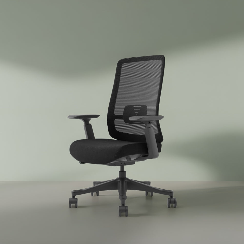 Ergonomic Axis Midback Office Chair with Lumbar Support - Adjustable Height & Swivel for Home & Office Workspace - Comfortable Desk Chair for Long Hours Sitting