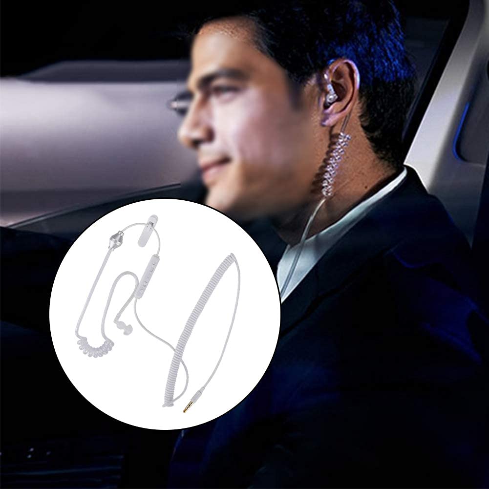 Bluetooth Monaural Earphone with 3.5mm Jack & Air Tube Design - Anti-Radiation Stereo Headset for Work, Driving & Outdoor Activities - Flexible & Comfortable In-Ear Headphones