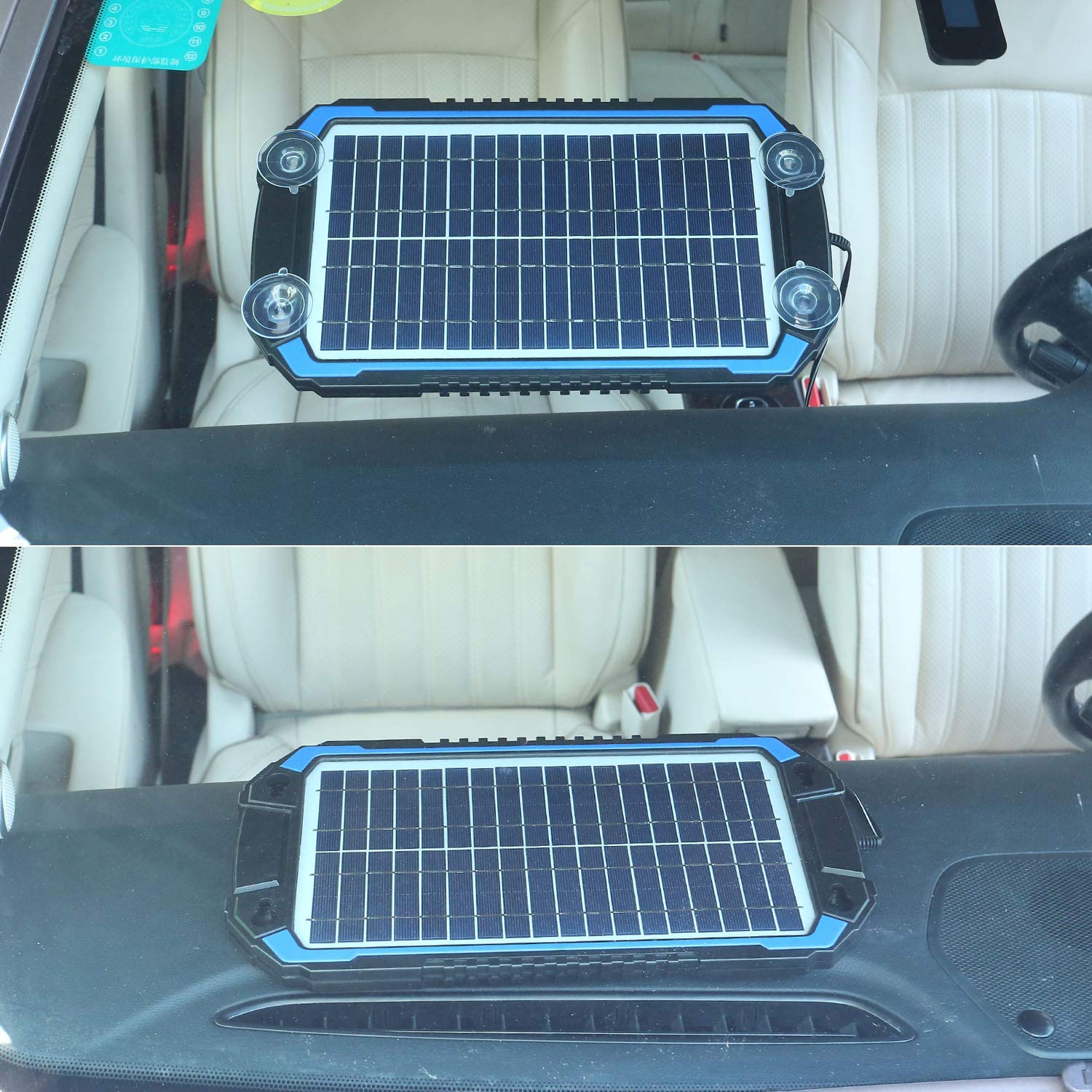 SUNER POWER 12V Solar Car Battery Charger & Maintainer - 6W Waterproof Portable Solar Panel Kit for Deep Cycle Marine, RV, Trailer, Boat - Perfect for Outdoor Camping, Road Trips & Emergency Power Backup