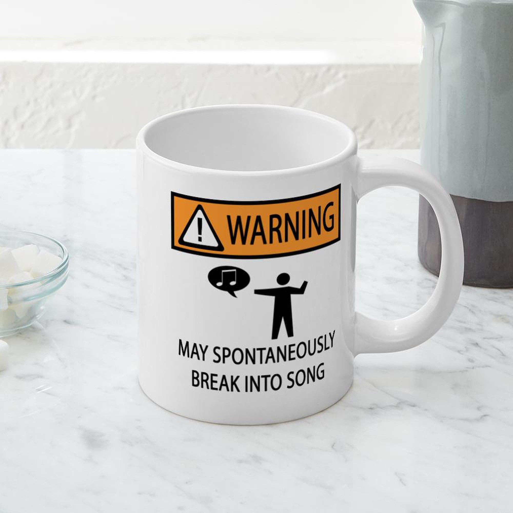 Spontaneous Singer 20 oz Ceramic Coffee Mug - Large Insulated Tea Cup for Musicians & Music Lovers - Perfect Gift for Birthday, Christmas & Office Use