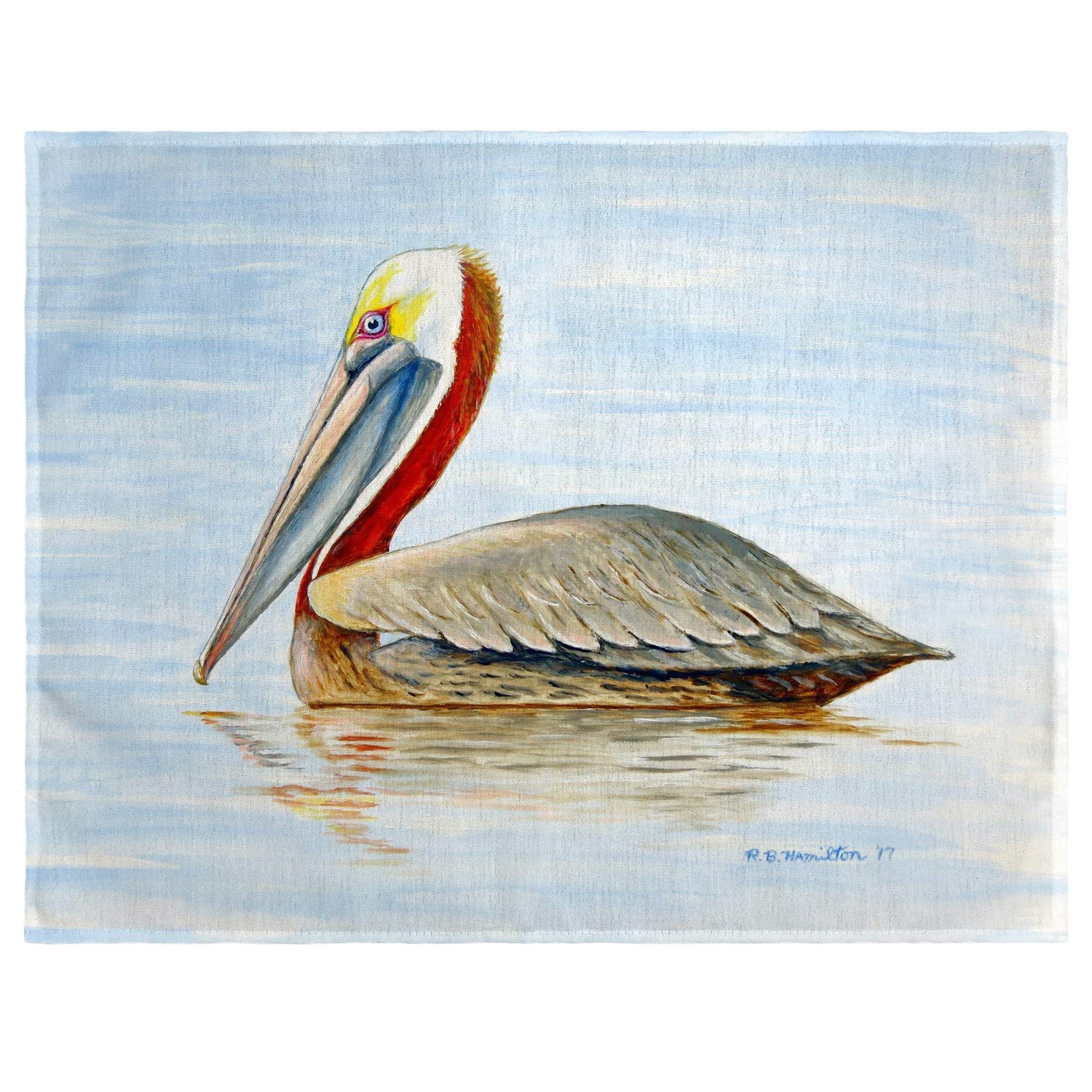 Betsy Drake Summer Pelican Placemats Set of 4 - Waterproof Table Mats for Outdoor Dining, Picnics, and Beach Parties