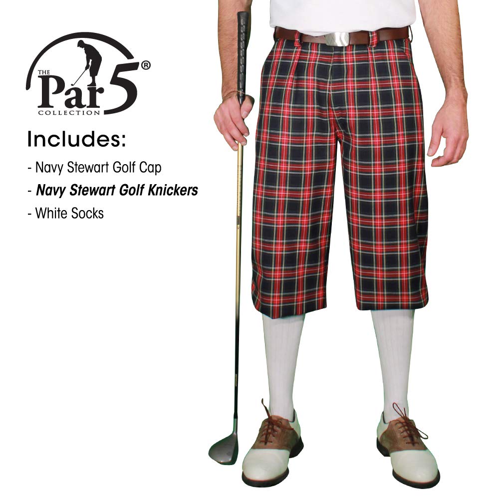 Men's Plaid 'Par 5' Golf Shirt - Stewart Collection - Breathable & Stylish Casual Wear for Golf, Office & Weekend Outings