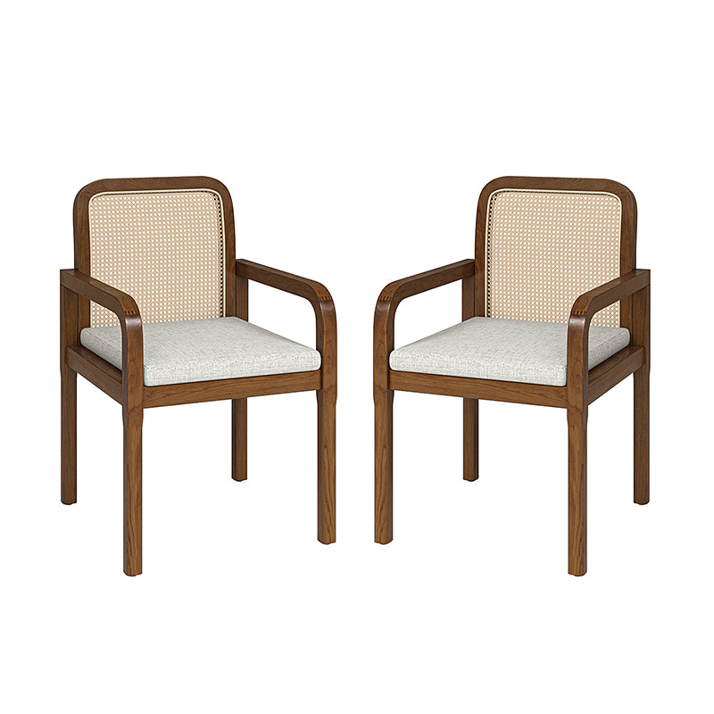 Kevin Rattan Dining Chairs - Mid Century Modern Accent Chairs with Elegant Woven Backrest | Perfect for Dining Rooms, Living Spaces & Boho Home Decor