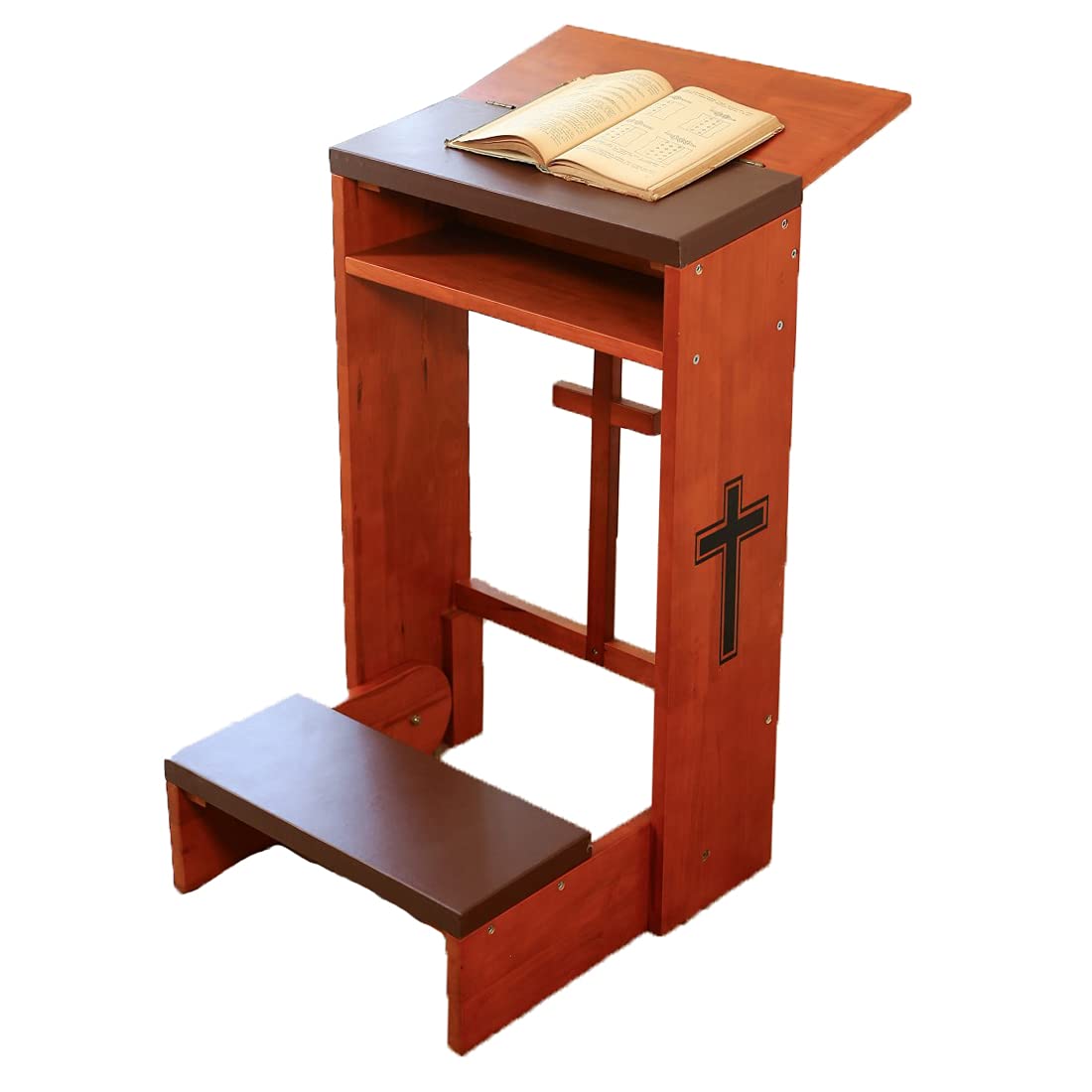 Vasitelan Folding Wooden Prayer Bench Stool with Padded Kneeler - Portable Church Kneeling Chair for Home Worship, Meditation & Prayer - Perfect for Church, Chapel & Personal Devotion