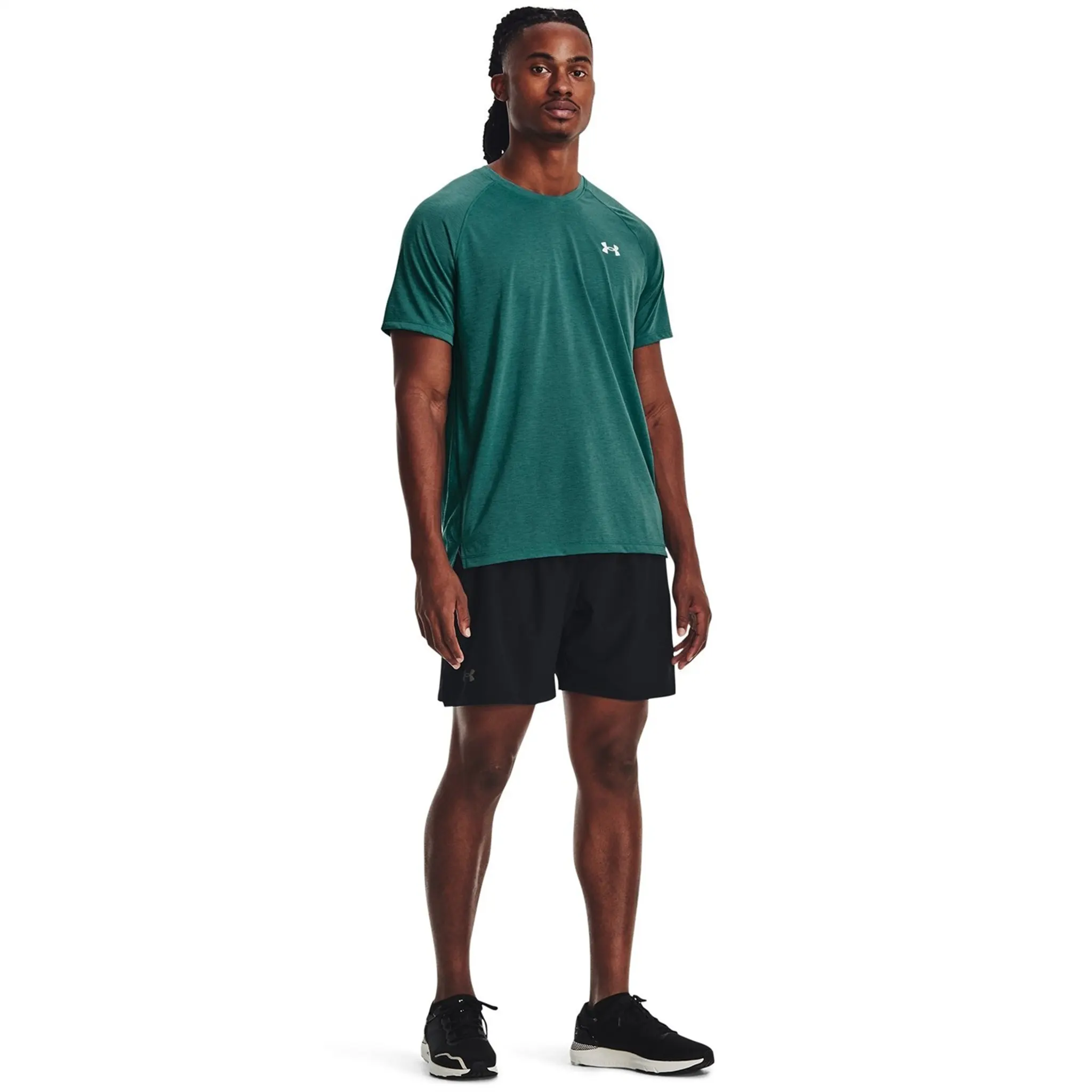 Under Armour UA Launch 7 Inch Black Running Shorts for Men - Lightweight Workout & Gym Training Shorts with Moisture-Wicking Fabric