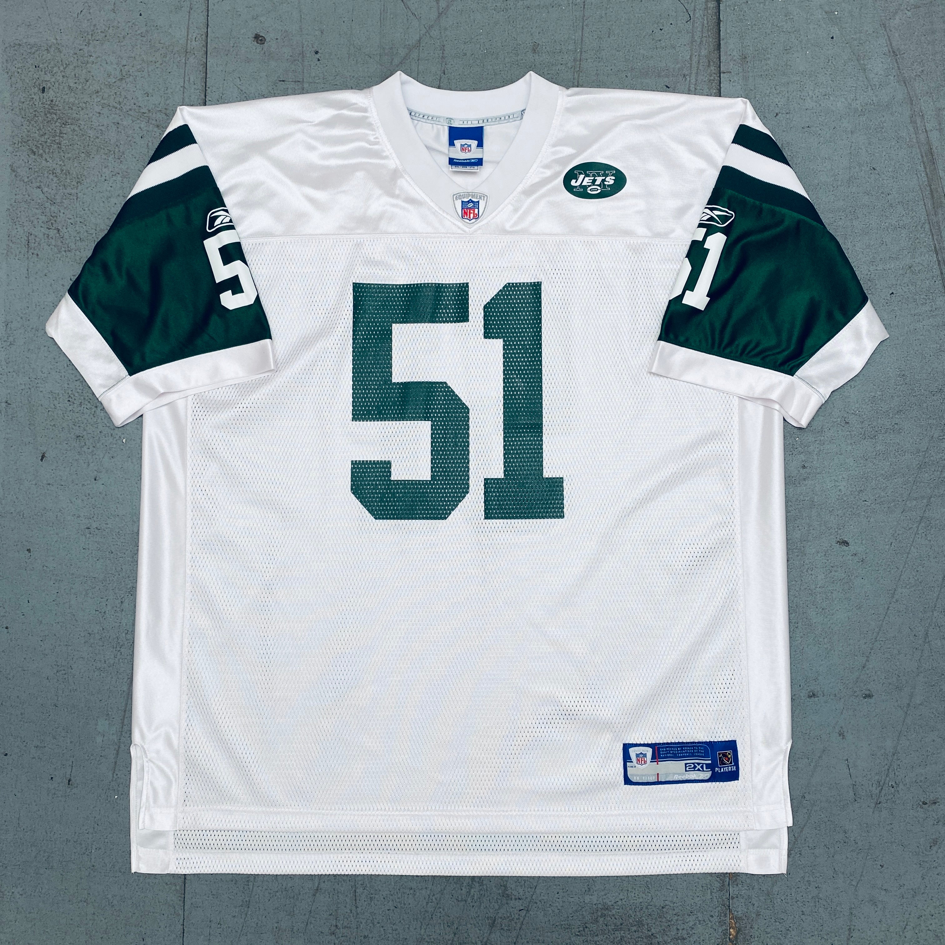 Authentic New York Jets Jonathan Vilma 2004/05 Rookie Jersey - XXL Size | NFL Football Fan Gear & Collectible Memorabilia - Perfect for Game Day, Tailgating, and Sports Display Collections