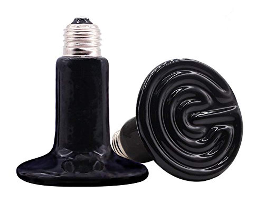 CTKcom 2-Pack 150W 110V Ceramic Heat Emitter Bulb - No Light Infrared Reptile Heat Lamp for Turtles, Snakes, Lizards & Chicken Coops - Safe Pet Heating Solution for Terrariums & Brooders