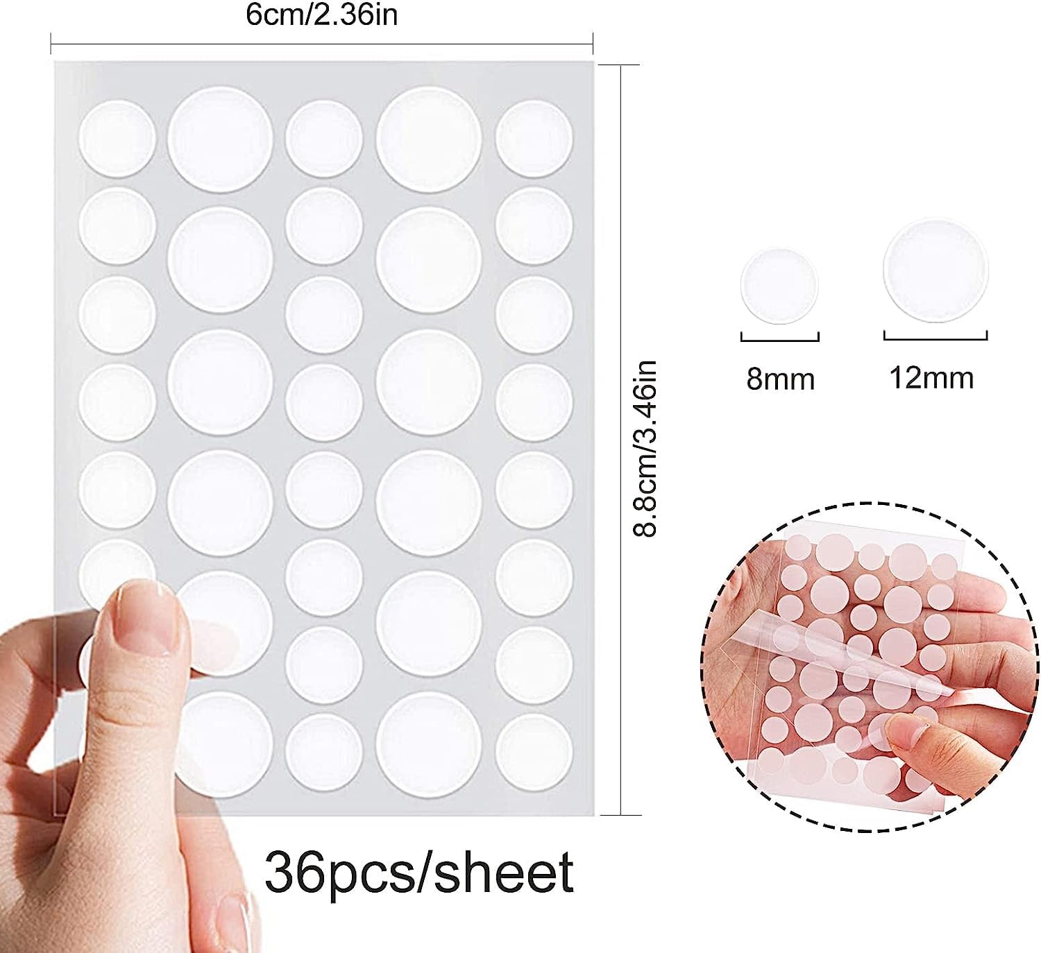 Hydrocolloid Acne Pimple Patches - Ultra-Thin 0.05mm Invisible Spot Treatment for Face & Body - 72 Count (3 Sizes) - Breathable Blemish Cover for Day & Night Use - Perfect for School, Work, and Travel
