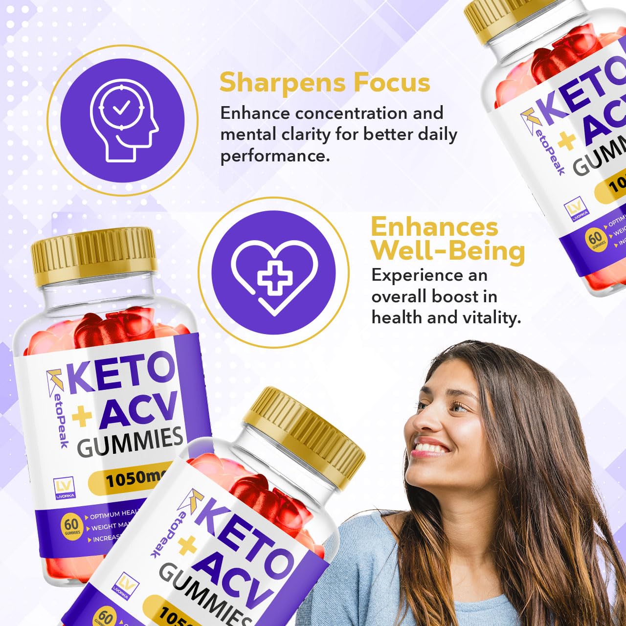 2 Pack Keto Peak ACV Gummies - 120 Count (60 Day Supply) | Apple Cider Vinegar Keto Supplement for Weight Loss & Energy Boost | Supports Ketosis & Digestion | Perfect for On-the-Go Keto Dieters & Busy Lifestyles